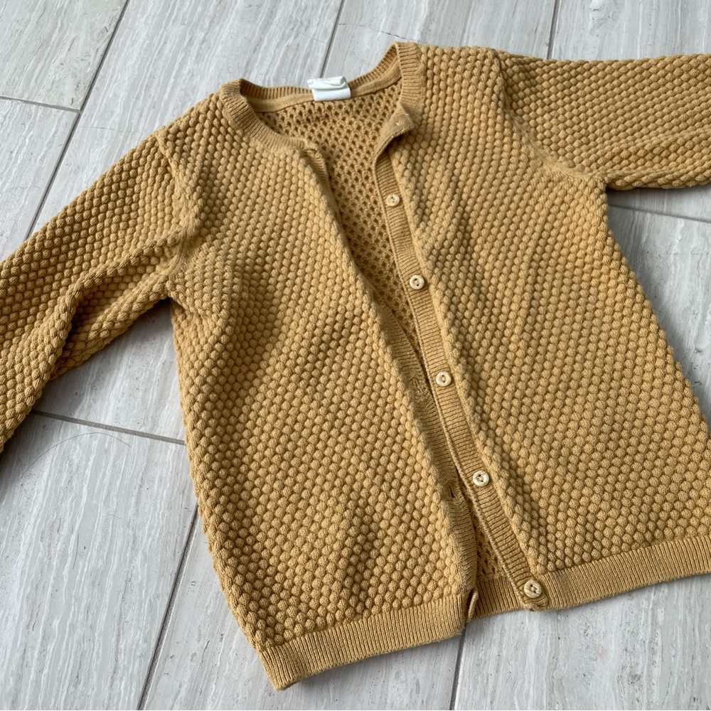 H&M textured sweater in marigold, size 2-3y